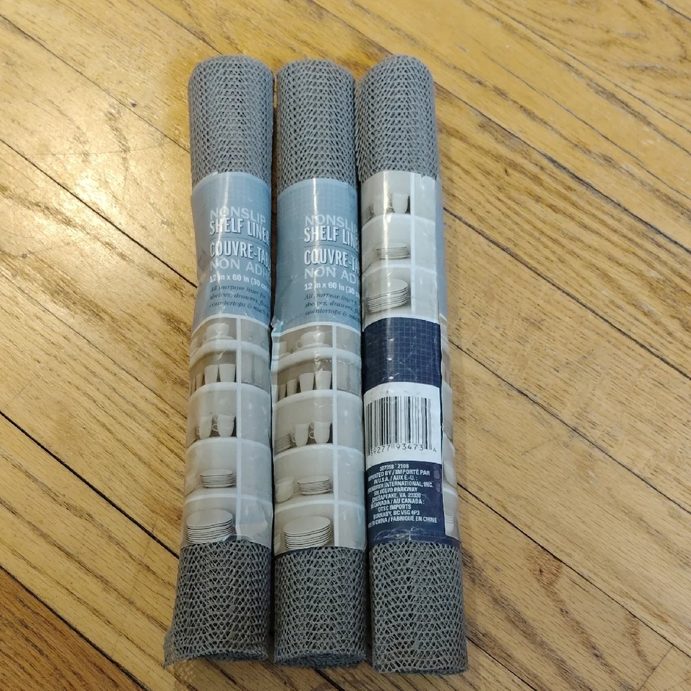 Non-Slip Gray Drawer & Shelf Liner Rolls - Pack of 3